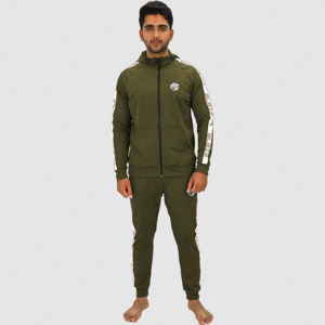 Survêtement de jogging à capuche pour homme brodé sur mesure deux pièces Streetwear veste pantalon ensemble avec bande latérale pour l'hiver - Product Image 3