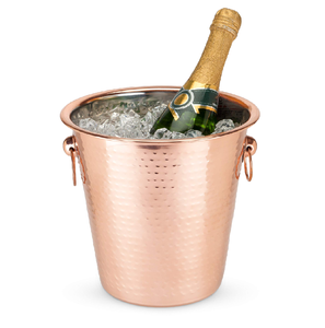 Seau à glace en cuivre avec couche intérieure en acier, seaux à glace artisanaux en cuivre, bacs à boissons, refroidisseur de bouteilles de vin, seau à glace pour boissons - Product Image 1