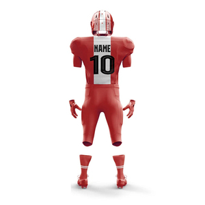 Uniforme de football américain à manches courtes en polyester 100% sublimé, personnalisé, respirant, unisexe, ensemble d'uniformes de football américain - Product Image 4