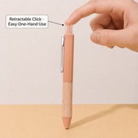Stylo à encre gel en bois durable avec écriture fluide, rechargeable et clip métallique pour l'école, le bureau et les cadeaux d'affaires