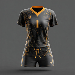 Women V-Neck Volleyball Uniform High Quality <b>Short</b> Sleeve Volleyball Jersey <b>Shorts</b> Set 100% Polyester Volley Ball Uniforms - Product Image 4