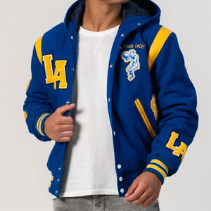 Blousons universitaires pour hommes les plus vendus – Nouveau style personnalisé du fabricant, broderie, cuir, à capuche, écologique - Product Image 3