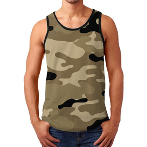 Breathable Sublimation Quantity Print Summer OEM Fitness Gym Tank Tops Custom Made Vests <b>Singlets</b> Sports <b>Men</b> 100% Polyester - Product Image 3