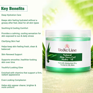 Gel de Aloe Vera Natural Hydra 10, Gel Calmante y Refrescante para Quemaduras Solares y Piel Irritada, Disponible a un Precio Accesible - Product Image 2