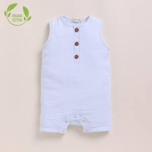 Premium Quality Organic <b>Muslin</b> Half Romper <b>Baby</b> Clothing-Ice Melt - Product Image 1