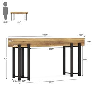 Tavolo Consolle in Stile Industriale e Moderno, Tavolo da Divano in Legno, Tavolo da Ingresso, Tavolo da Foyer, Tavolo da Pranzo - Product Image 5