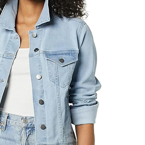 Soft <b>Material</b> Comfortable Fit Long Lasting Wear Eco Friendly Women <b>Denim</b> jacket stylish Custom logo Available Women <b>Denim</b> jacket - Product Image 3