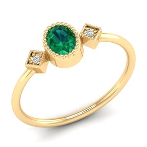 REYES Custom Made 925 Sterling <b>Silver</b> Women Wedding <b>Ring</b> 0.35 Carat <b>Emerald</b> Gemstone Oval Cut GRA Certified Moissanite Jewelry - Product Image 2