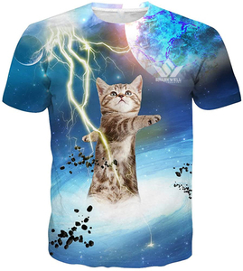 Camiseta Gráfica de Hombre con Diseño de Lobo y Bosque, Manga Corta, Cuello Redondo, Estampado por Sublimación, Corte Regular, Informal, de Poliéster - Product Image 4