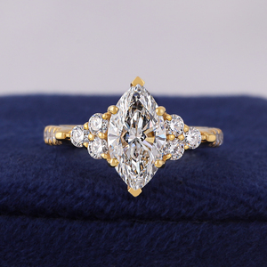 Anillo de Compromiso de Lujo con Diamante Cultivado en Laboratorio de Corte Marquesa de 2.50 Quilates, Certificado IGI, Doble Garra, Chapado en Oro Rosa, Oro Sólido de 10K - Product Image 1