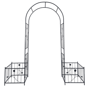 Arco da Giardino in Metallo Nero 79.5 L x 86.6 H con Due Supporti per Piante Rampicanti, Traliccio/Portico per Rose da Esterno - Product Image 2