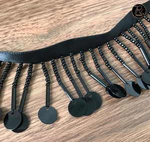 Flecos Decorativos con Cuentas Rojas y Naranjas, Trenzados, BF791, 4 Pulgadas de Largo, Adornos con Cuentas, Compre Directamente del Proveedor - Product Image 2