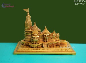 Brass Ram <b>Mandir</b> Gold Finish Brass Ram <b>Mandir</b> 3d Model Ram Ji Temple Best House warming gift anniversary gifr - Product Image 3