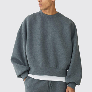 Sweat-shirt à col rond pour homme de qualité supérieure, en coton et polyester, molletonné, hiver, OEM, streetwear personnalisé, surdimensionné, uni, avec poche, respirant - Product Image 2