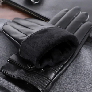 Gants en cuir chauds d'hiver de haute qualité pour hommes et femmes, compatibles avec les écrans tactiles, accessoire de mode thermique - Product Image 3