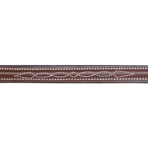 Genuine Leather Round Raised Double Fancy Stitch Breastplate with Removable Standing Attachment English Riding Gear - Product Image 3