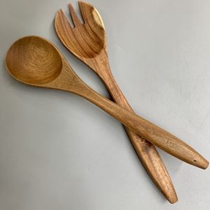 Custom Logo Japanese Style Wooden <b>Spoons</b> for Kitchen Use Long Handle <b>Small</b> Utensils for Mixing Baking Serving Modern for Parties - Product Image 3