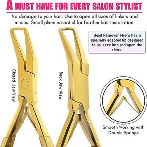 Outils professionnels pour extensions de cheveux, pince pour enlever les perles, pince pour ouvrir les micro-perles, pince argentée polie - Product Image 5