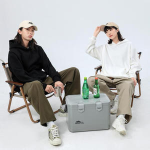 Sweat à capuche épais en coton 480 g/m² avec intérieur velours pour homme, pull en polaire épais et ajusté pour femme - Product Image 2