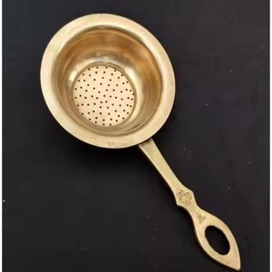Factory Direct Supply Brass Tea <b>Strainer</b> with Star Cutouts Metal Infuser Wooden Handle Durable Reusable <b>Colander</b> - Product Image 3