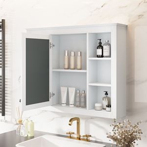 Modern 35 X 27.5 Wall Mounted Medicine Cabinet with Mirror Bathroom Storage Shelves - Product Image 3