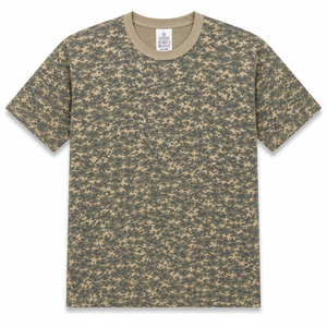 T-shirt pour homme tendance à imprimé camouflage numérique AOP, 100% coton, col rond, manches courtes, décontracté, pour l'extérieur, toutes saisons, OEM/ODM - Product Image 4