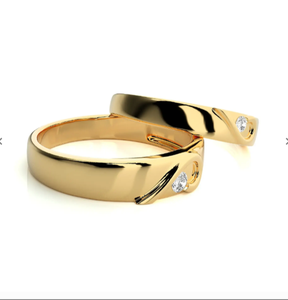 925 Sterling Silver Gold Plated Heart Pattern Christian Zircon <b>Couple</b> Rings - Product Image 3