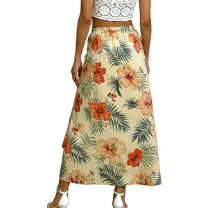 Ropa de Playa Tropical Hawaiana para Mujer, Estampado Aloha, Bordada, Cintura Natural, Estilo Isleño, Casual, para Vacaciones, 100% Algodón - Product Image 2