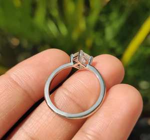 Anillo de Compromiso de Lujo con Moissanita de Corte Princesa de 1 Quilate, Oro Rosa Sólido, Claridad VVS1, Sin Níquel, Joyería al por Mayor para Mujer B2B - Product Image 4