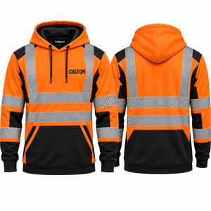 Sweat-shirt à capuche réfléchissant haute visibilité pour hommes, vêtements de travail de sécurité, pull-over, vêtements de travail industriels, haute visibilité, uniforme de travail en extérieur - Product Image 1
