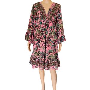 Women's Comfortable A-Line Knee-Length Silk Dress Boho Bohemian Floral Print Paisley Sexy Cute Sweet Y2K Vintage Korean Spring - Product Image 1