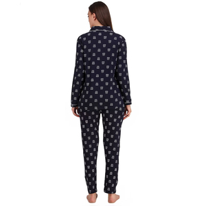 Ensemble de pyjama pour femmes OEM, léger et respirant, 100% coton, personnalisable, vêtements de nuit doux, vente en gros - Product Image 2