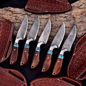 Couteaux de chasse et de camping à lame fixe de haute qualité pour l'extérieur, couteaux Bowie à manche en bois, couteau de chasse, couteau à dépecer, couteau de tous les jours - Product Image 6