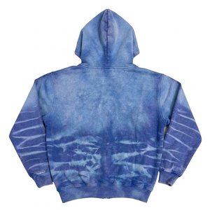 Conjunto de Sudadera con Capucha y Pantalones Cortos Tie Dye Azules para Hombre con Logotipo Personalizado al por Mayor, Ropa Deportiva Casual de 2 Piezas para Niños - Product Image 3