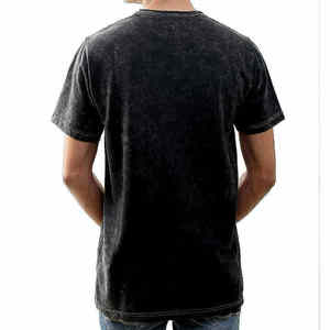 T-shirt pour homme en coton polyester de haute qualité, coupe classique, manches courtes, lourd, effet délavé, anti-rides, séchage rapide, respirant - Product Image 5
