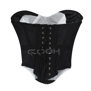 Corsé de malla negra elástica con varillas de acero y falda, estilo Fullbust |   Vendedores de vestidos sexys para fiestas y salidas nocturnas para mujeres - Product Image 3