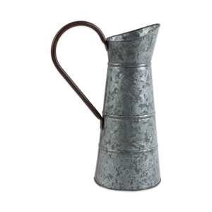 Vintage Galvanized Metal Pitcher Flower Vase Shabby Chic Farmhouse <b>Jug</b> For Home Decor Wedding Garden Floral Arrangements - Product Image 2