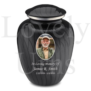 Urna Funeraria de Cremación para Adultos, Color Negro Perla, con Retrato, Contenedor de Cenizas, Recuerdo Funerario, Elegante y Duradero - Product Image 2