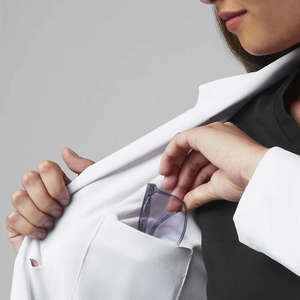 Tenue d'infirmière unisexe à manches courtes, uniforme d'hôpital d'été en coton tissé et polyester de haute qualité, blouse de laboratoire blanche, pantalon de jogging, logo personnalisé - Product Image 6
