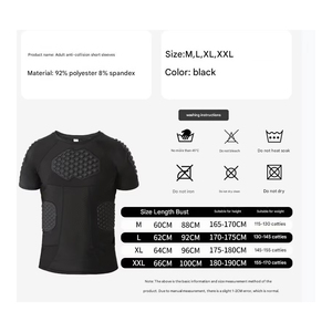 Maillot de compression rembourré pour l'entraînement au football, manches courtes, respirant - Product Image 3
