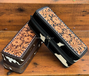 2025 nouveauté grande capacité personnalisé luxe repoussé à la main en cuir voyage étui à bijoux haute qualité peau de vache bijoux boîtes de rangement - Product Image 4