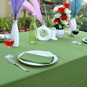 Mantel de Lino Verde Liso Teñido, Lavable, Ecológico, Duradero, Estilo Moderno, Color Sólido, para Uso en Exteriores, Bodas, Hoteles y Hogares - Product Image 5