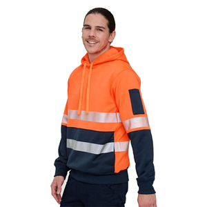 High Visibility Safety <b>Hoodie</b> With Reflective Strips Mens <b>Hi</b> <b>Vis</b> <b>Hoodie</b> With Front Pocket And Hood - Product Image 1
