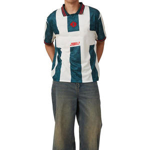 Camiseta de Fútbol Americano Personalizada con Cuello, 100% Poliéster, Camiseta de Fútbol a Rayas, Fabricante de Uniformes Personalizados OEM, Suministro al por Mayor - Product Image 6