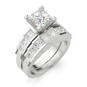 Bague de fiançailles en diamant taille princesse de qualité supérieure 2,30 carats, en argent sterling plaqué or, pour les occasions d'anniversaire et de fiançailles - Product Image 1