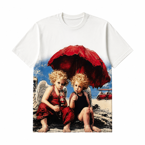 T-shirt col rond imprimé DTG personnalisé, nouveau style tendance streetwear, manches courtes, jersey de coton, unisexe, confortable à porter. - Product Image 1