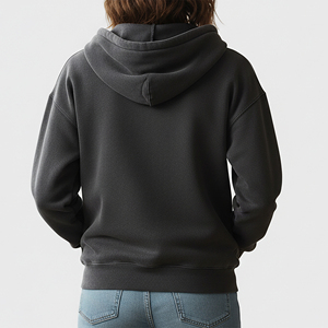 OEM/ODM Sweat à capuche pour femme en molleton 100% coton, grammage lourd 400 GSM, teint en pièce, coupe ample, avec logo sérigraphié personnalisé, style streetwear - Product Image 6