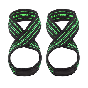 Custom Logo Cotton Non-Slip Lightweight Snap Closure Workout Fitness Padded Figure Eight <b>Straps</b> for Weightlifting Exercise Gym - Product Image 1