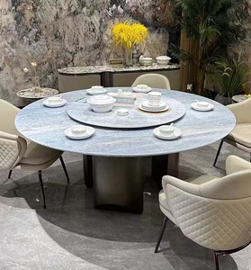 Tavolo da pranzo personalizzato Set <span class=keywords><strong>piano</strong></span> <span class=keywords><strong>in</strong></span> pietra di quarzite di cristallo blu <span class=keywords><strong>con</strong></span> mobili per la casa retroilluminati tavolo da cucina e <span class=keywords><strong>piano</strong></span> <span class=keywords><strong>in</strong></span> marmo - Product Image 1