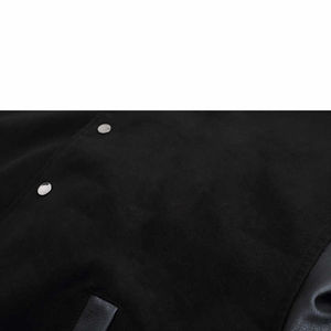 Veste universitaire noire, veste d'hiver, manches en fourrure véritable, corps en laine, options de couleurs d'équipe, veste universitaire pour hommes. - Product Image 3